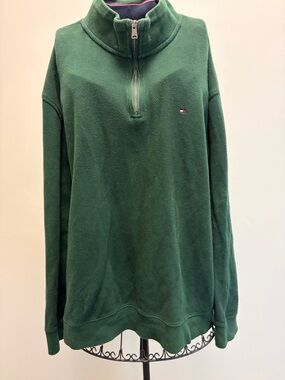 Tommy Hilfiger Dark Green Quarter-Zip Fleece Pullover
